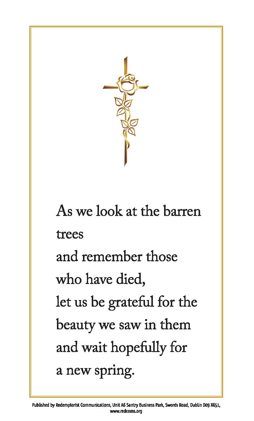 Deceased Sunset Cross Prayer Card Redemptorist Communications